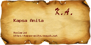 Kapsa Anita névjegykártya